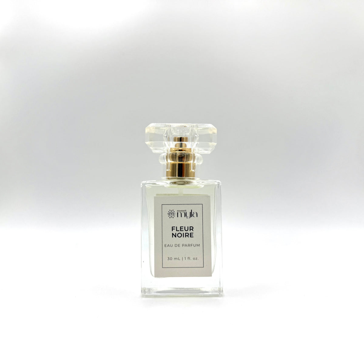 Sweet Myla Fleur Noire Eau de Parfum 30 mL perfume bottle on a white background