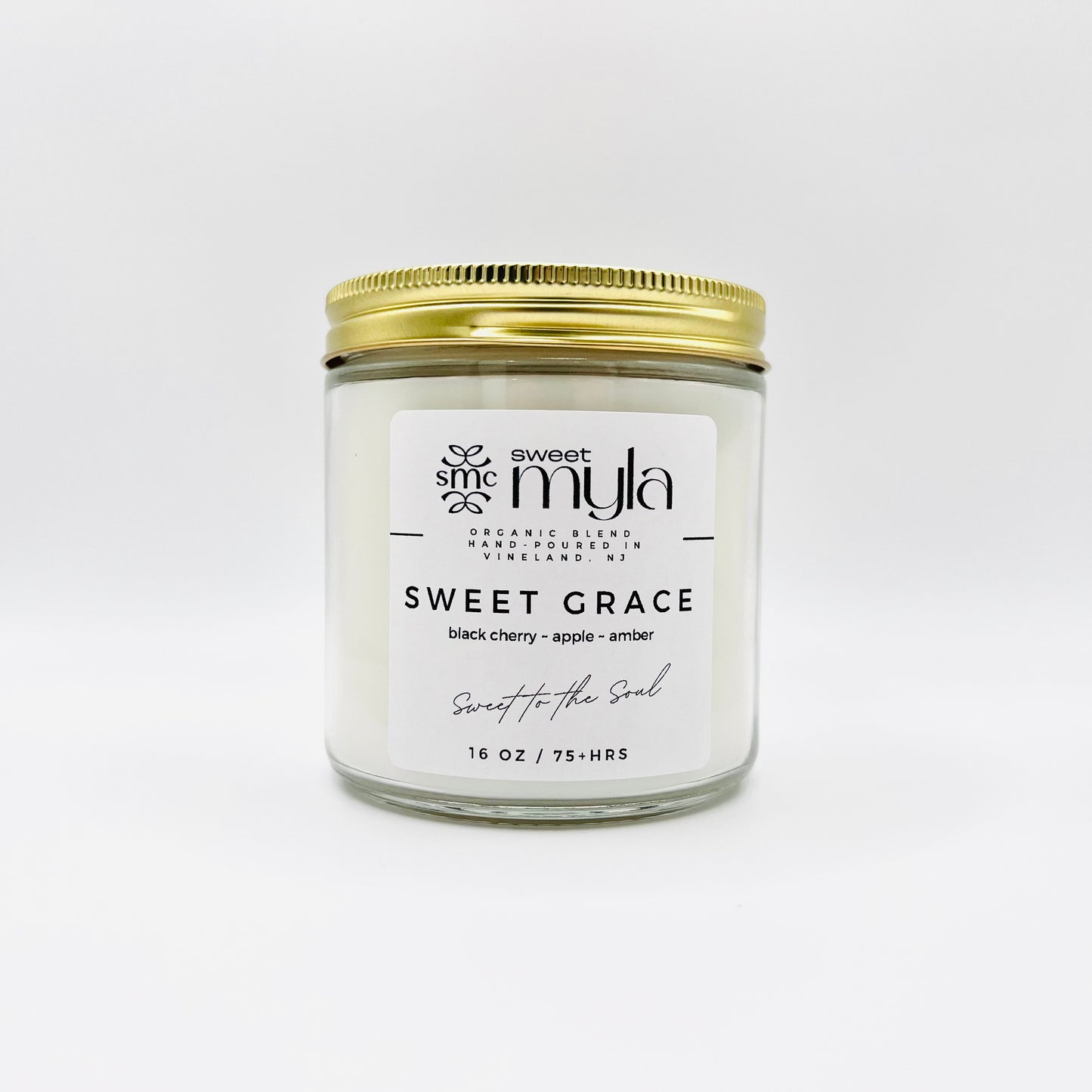Sweet Grace Candle with scents of Black Cherry, Apple & Warm Amber