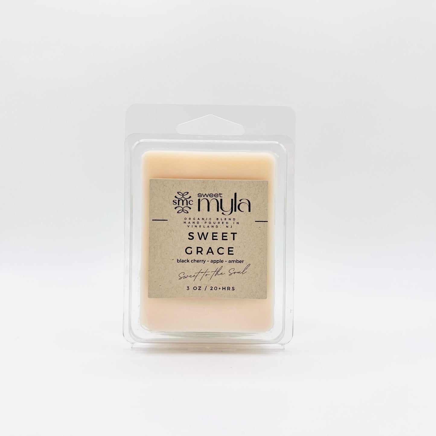 Sweet Grace wax melts with scents of Black Cherry, Apple & Warm Amber