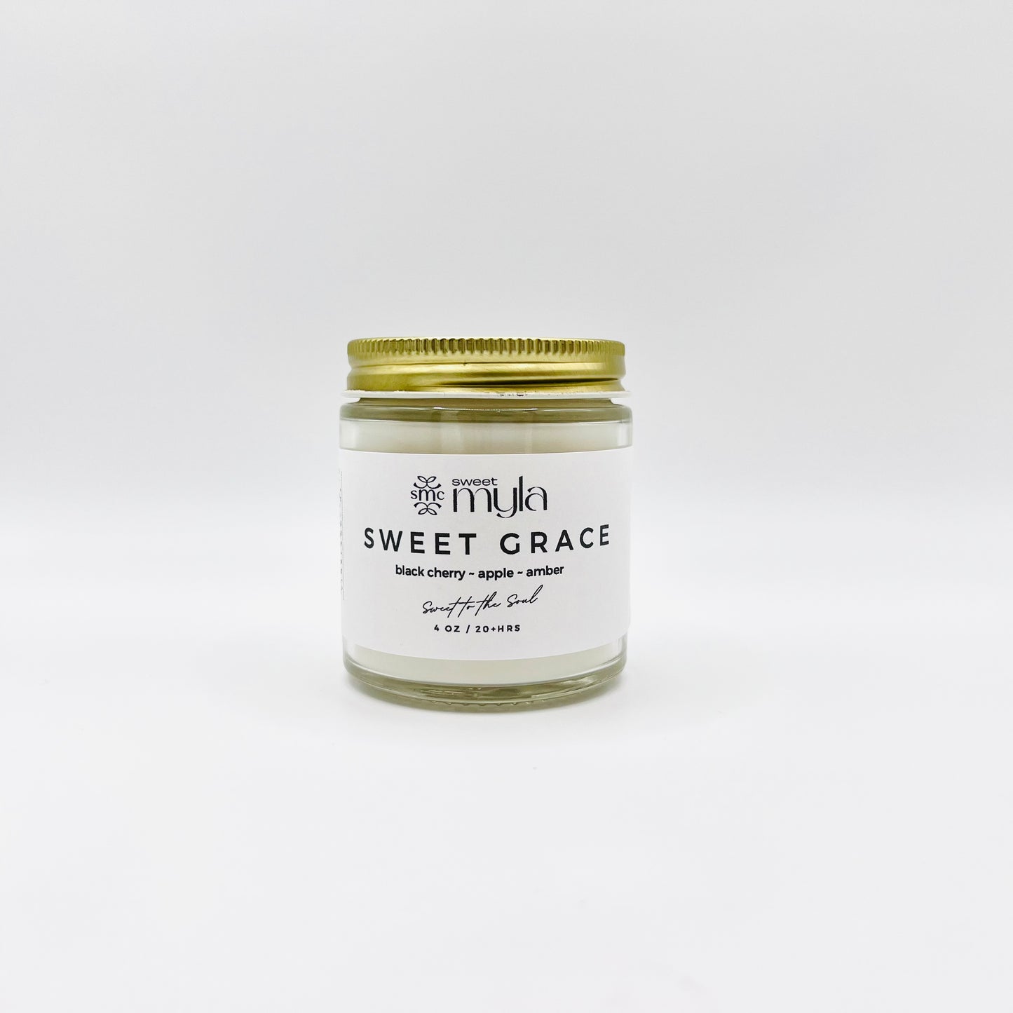 Sweet Grace Candle with scents of Black Cherry, Apple & Warm Amber