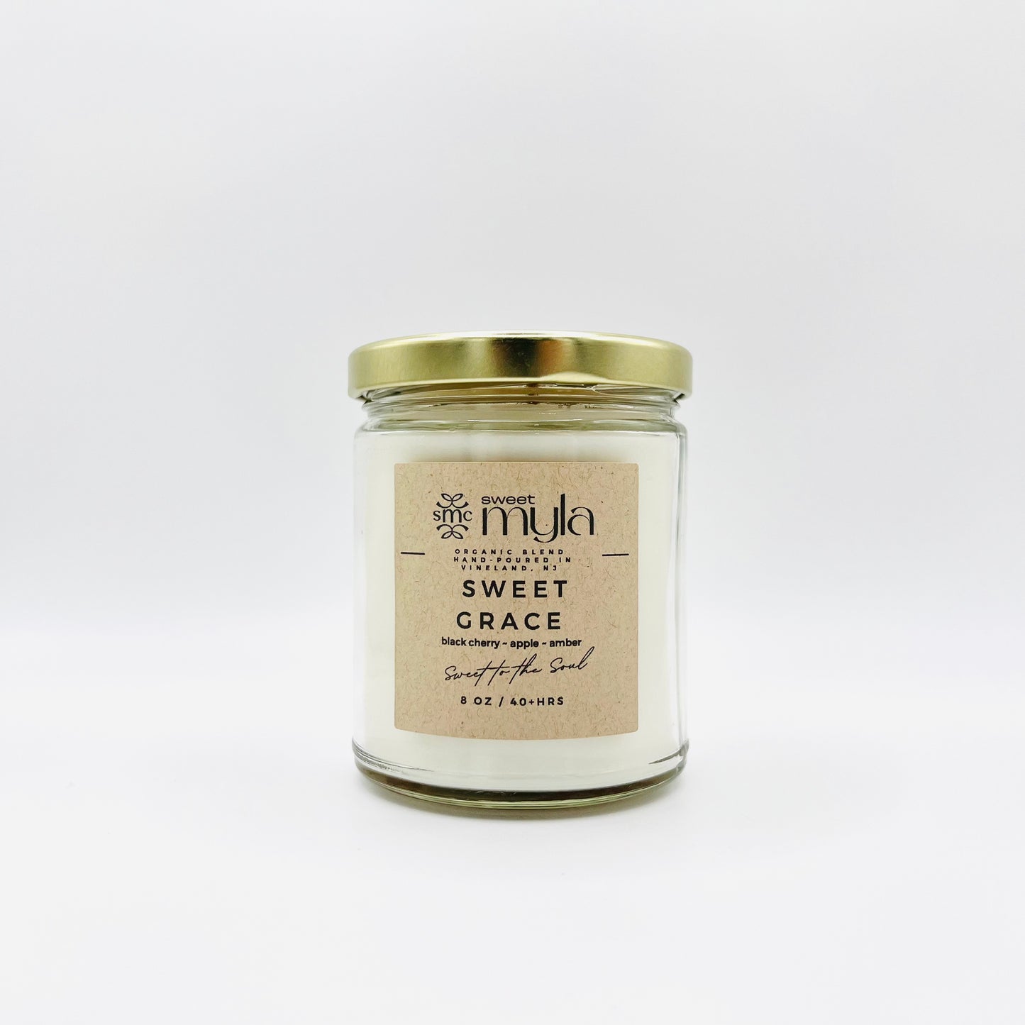 Sweet Grace Candle with scents of Black Cherry, Apple & Warm Amber
