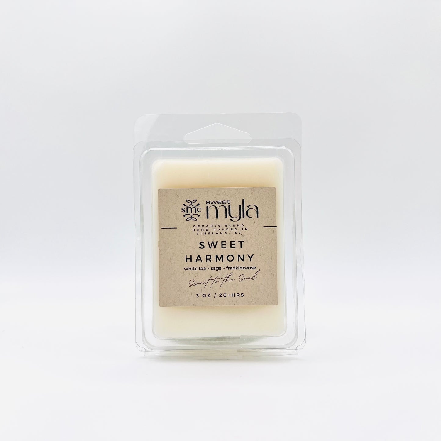Sweet Harmony wax melts with scents of White Tea, Sage & Frankincense