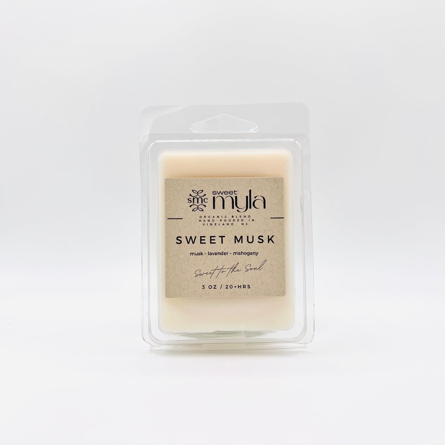 Sweet Musk wax melts with fragrance notes of Musk, Lavender & Mahogany