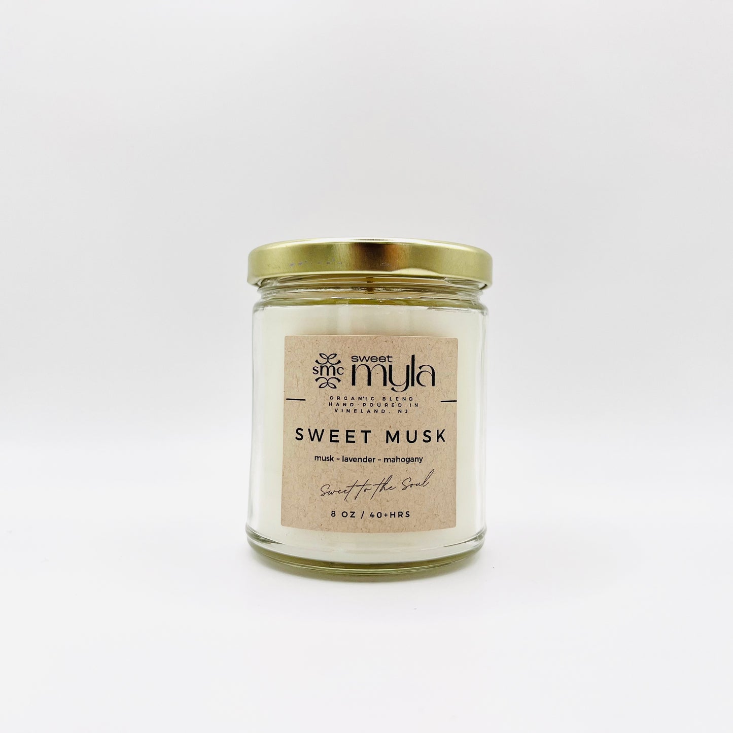 Sweet Musk Candle with fragrance notes of Musk, Lavender & Mahogany