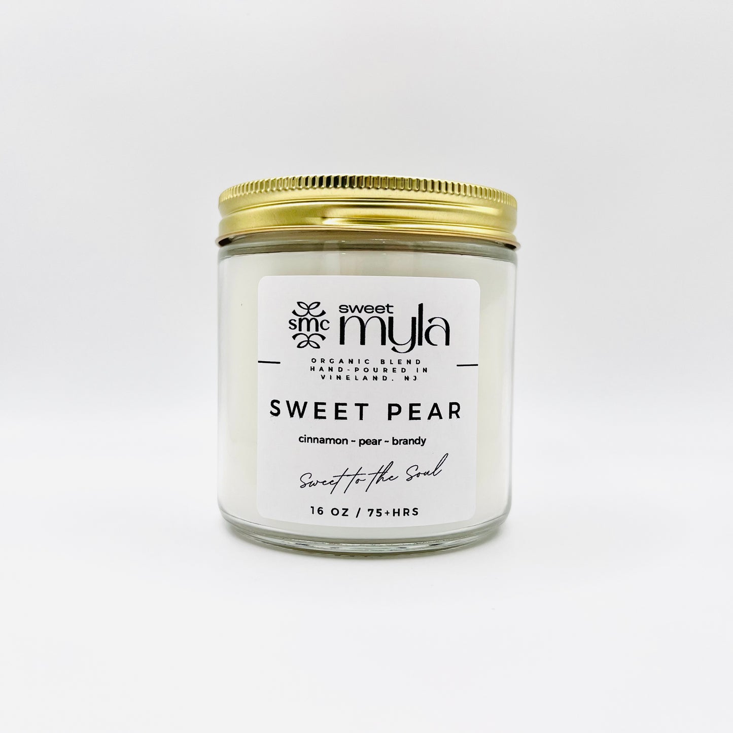 Sweet Pear Candle with fragrance notes of Cinnamon, Pear & Brandy