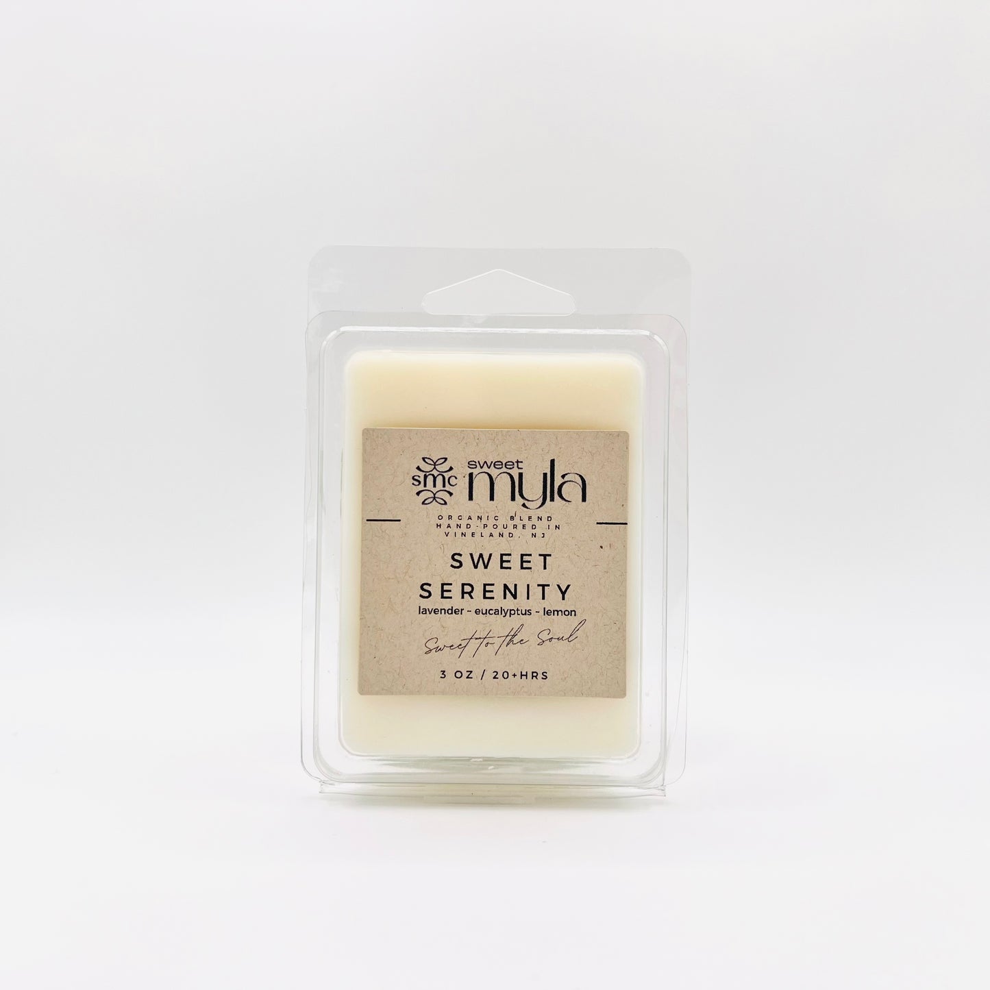 Sweet Serenity wax melts with fragrance notes of Lavender, Eucalyptus & Lemon