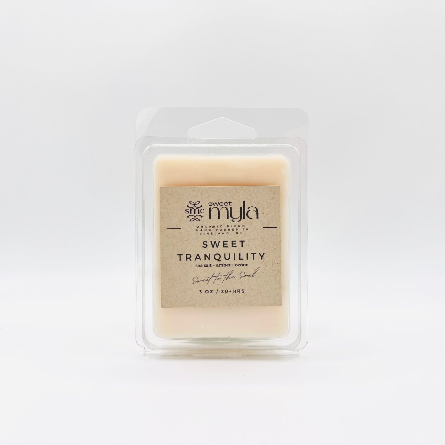 Sweet Tranquility wax melts with fragrance notes of Sea Salt, Amber & Ozone
