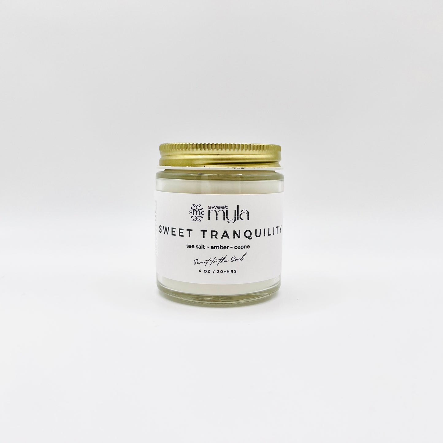 Sweet Tranquility Candle with fragrance notes of Sea Salt, Amber & Ozone