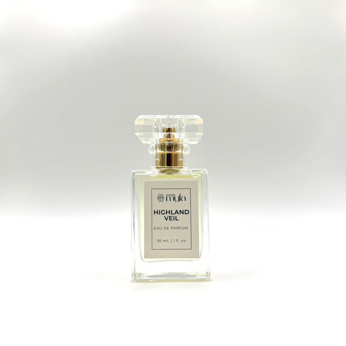 Sweet Myla Highland Veil Eau de Parfum 30 mL perfume bottle on a white background