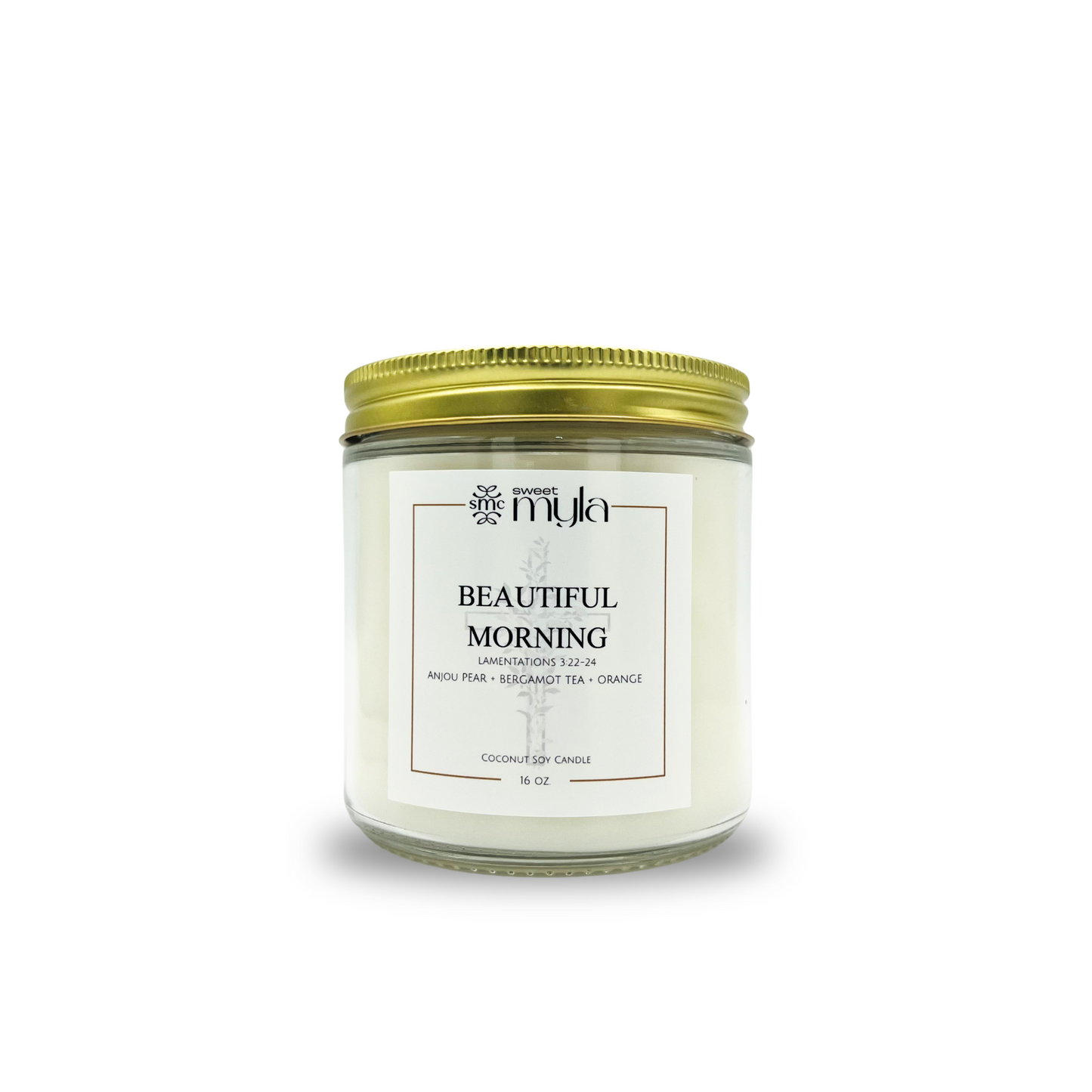 Beautiful Morning Candle with scents of Anjou pear, bergamot tea, orange  