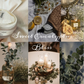 Collage of images featuring eucalyptus, lemon, and powder with a scenic background.
