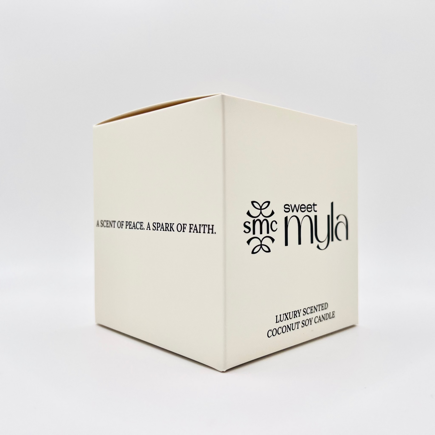 Cream box with 'sweet myla' branding and product description on a white background