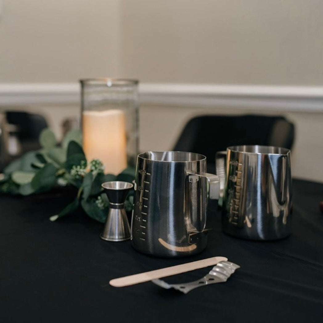 Table setup with Candle making tools