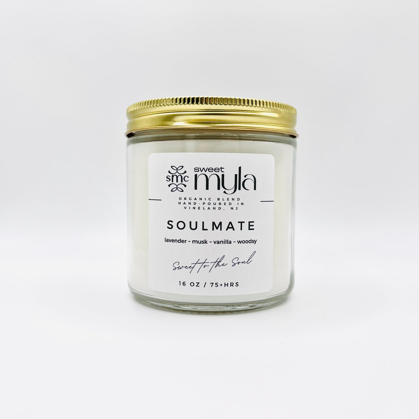 Soulmate Candle with scents of musk, lavender, vanilla & woods 