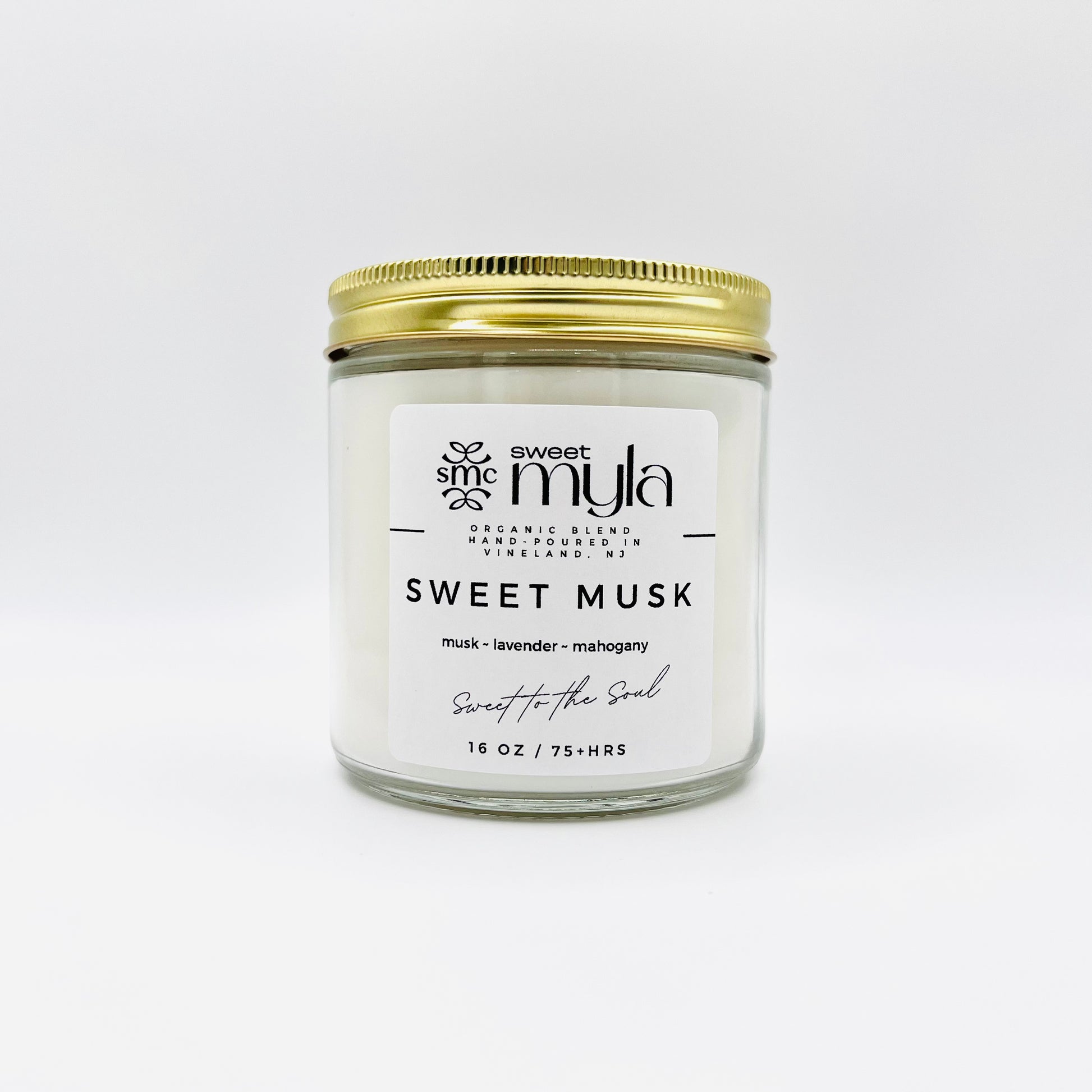 Sweet Musk Candle with fragrance notes of Musk, Lavender & Mahogany 