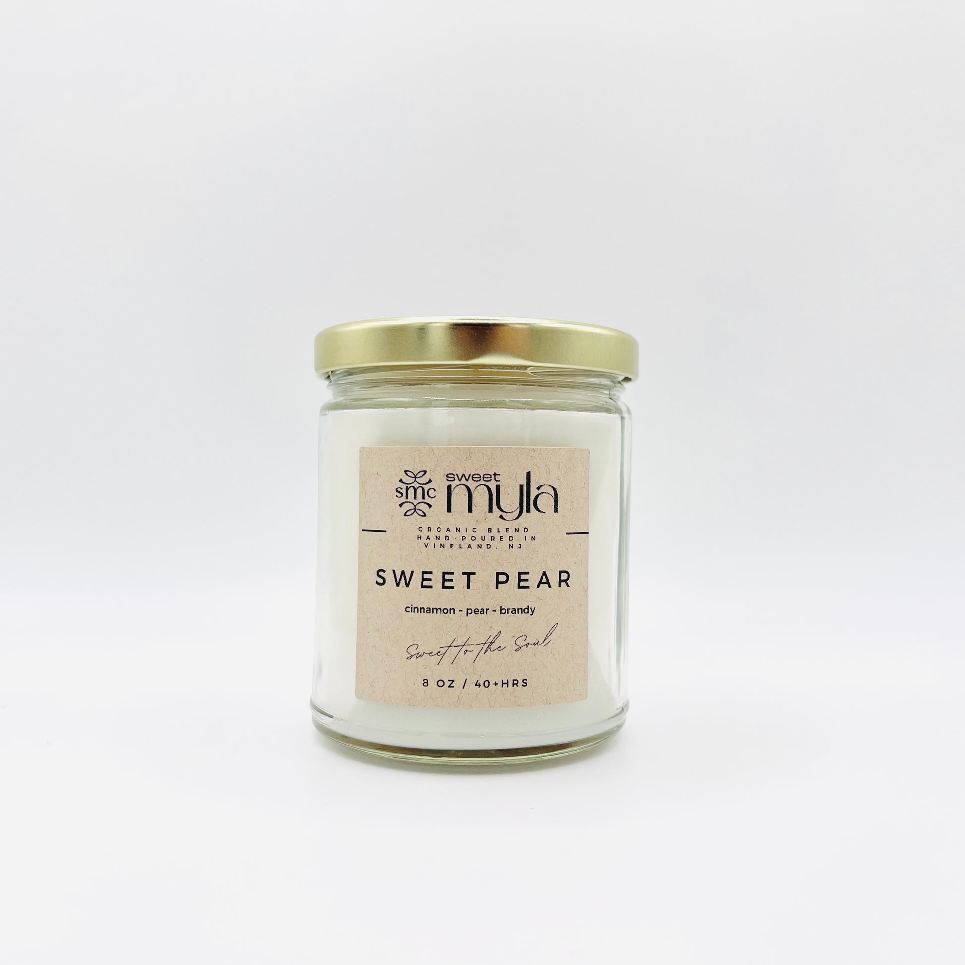 Sweet Pear Candle with fragrance notes of Cinnamon, Pear & Brandy