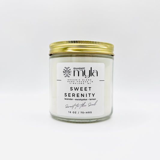 Sweet Serenity Candle with fragrance notes of Lavender, Eucalyptus & Lemon