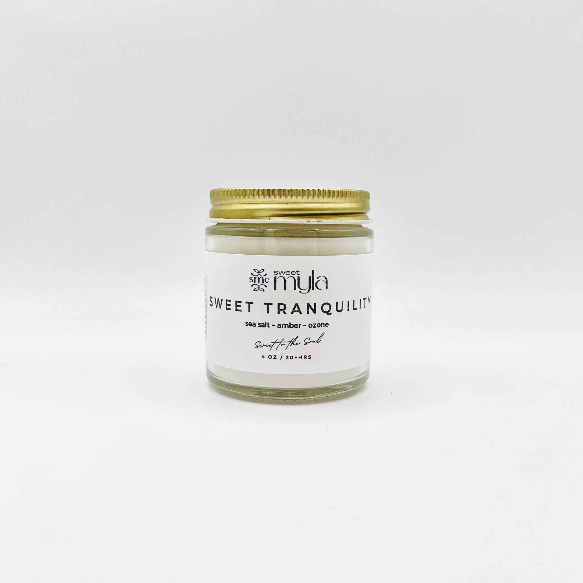 Sweet Tranquility Candle with fragrance notes of Sea Salt, Amber & Ozone 